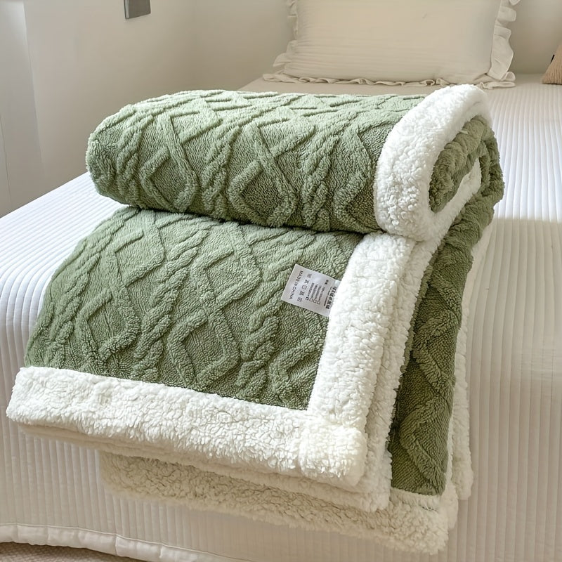 CozyNest reversible fleece blanket two-tone throw soft all-season couch living room comfort