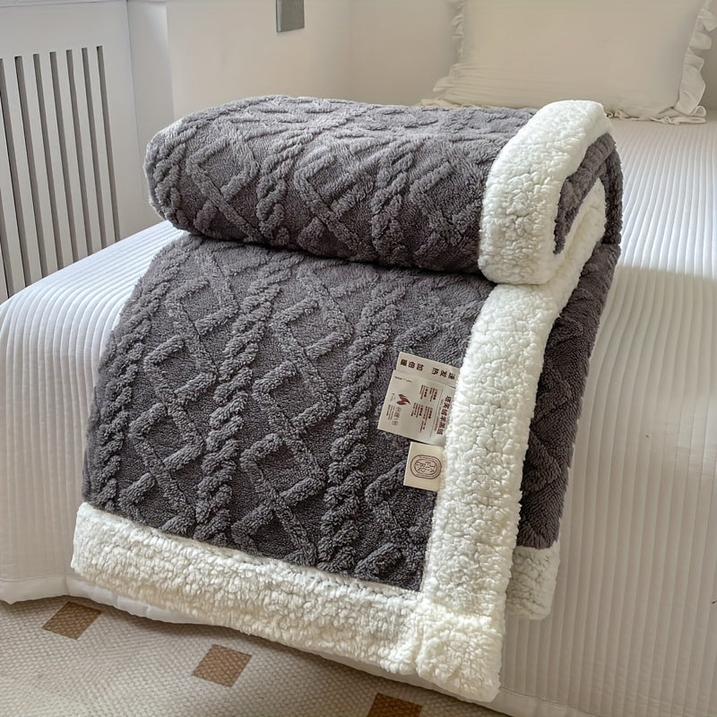 CozyNest Reversible Fleece Blanket Ideal For Couches And Living Rooms Two Tone Comfort All Year