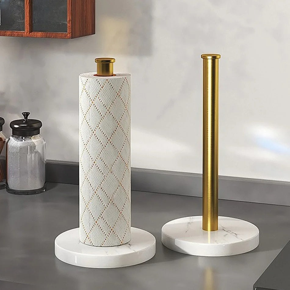 Marble & Gold Paper Towel Holder - Urbann-Vibe