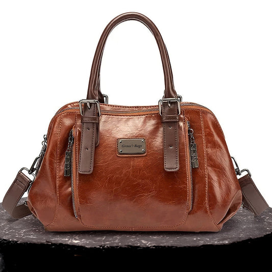 Pamela - Vegan Leather Dome Handbag - Urbann-Vibe