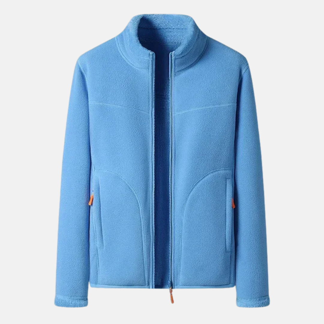 Women's regular fit fleece lined zip jacket cozy warm everyday layer with full zip closure