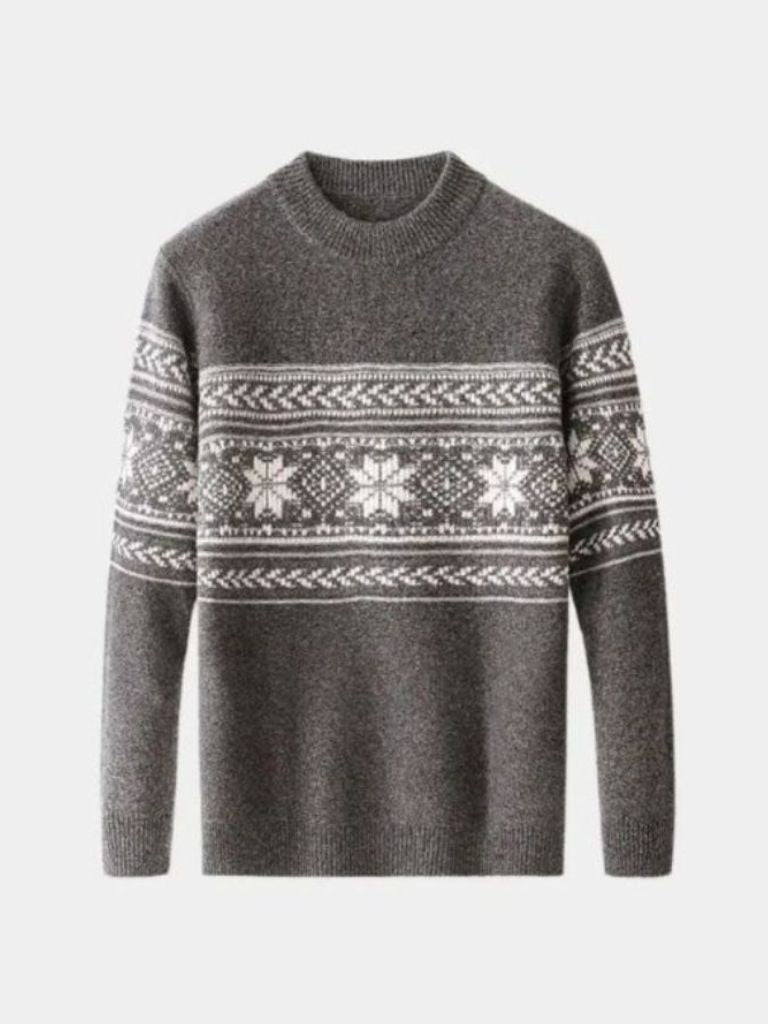 Fair Isle crewneck sweater Nordic pattern wool blend warm knit heritage style unisex