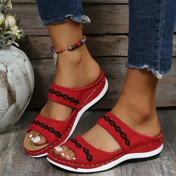 Brown leather orthopedic walking sandals with arch support, lightweight sole, and adjustable fit for diabetics