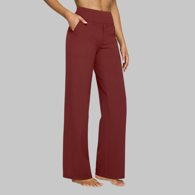 Women's black high waist wide leg pants with flowing silhouette for modern professionals