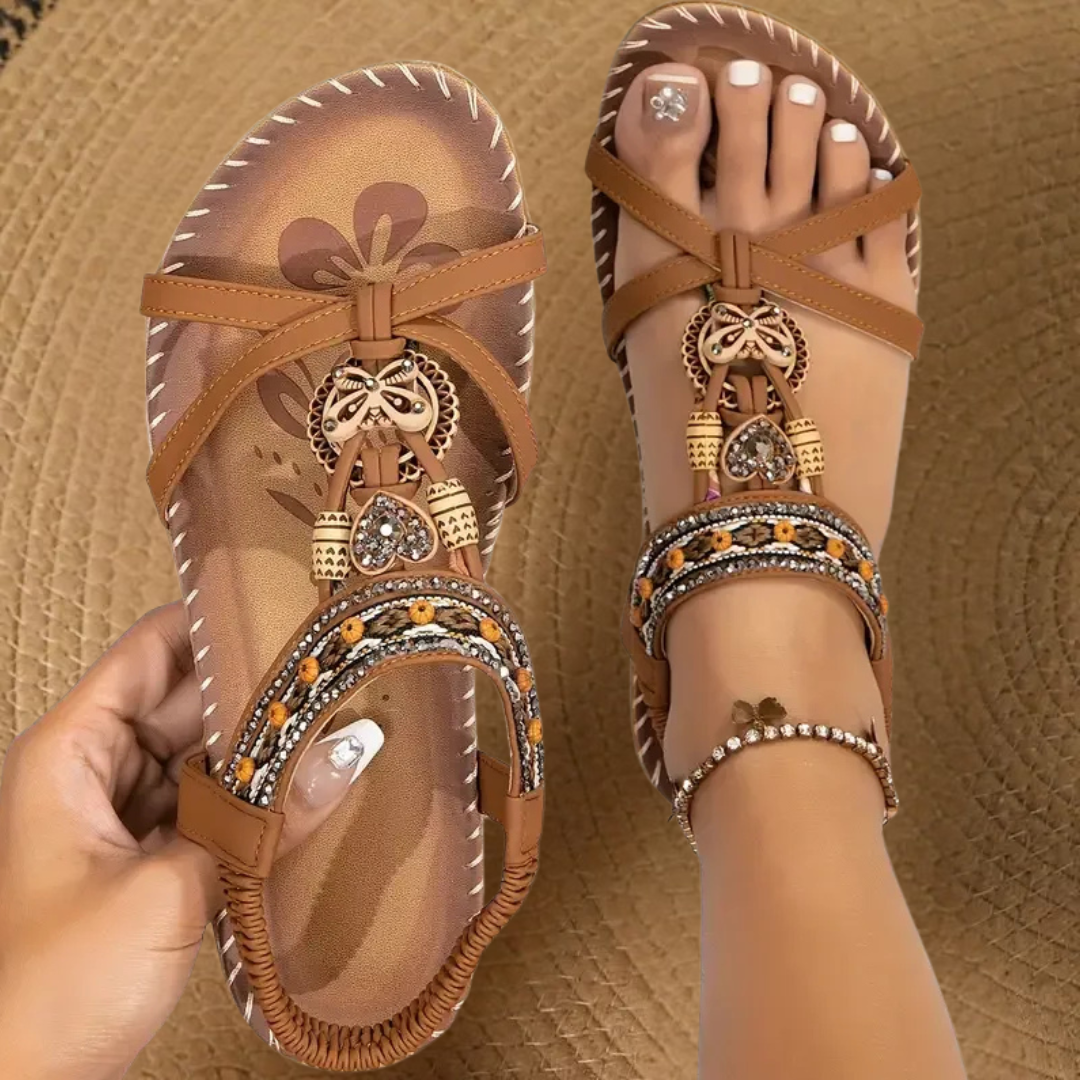 Cathy women's slip-on open-toe sandals breathable vegan leather lightweight warm-weather flat slides