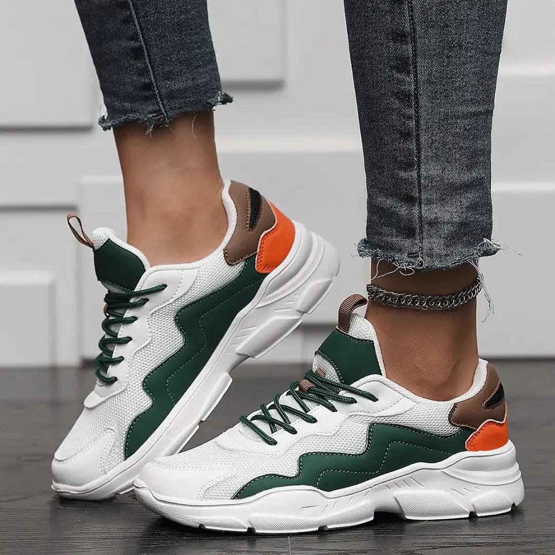 White couple matching sneakers soft romantic silhouette adaptive fit street style everyday comfort