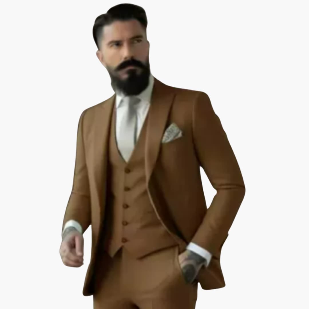 Men's navy double breasted suit premium fit elegant classic design for formal events wedding guest
