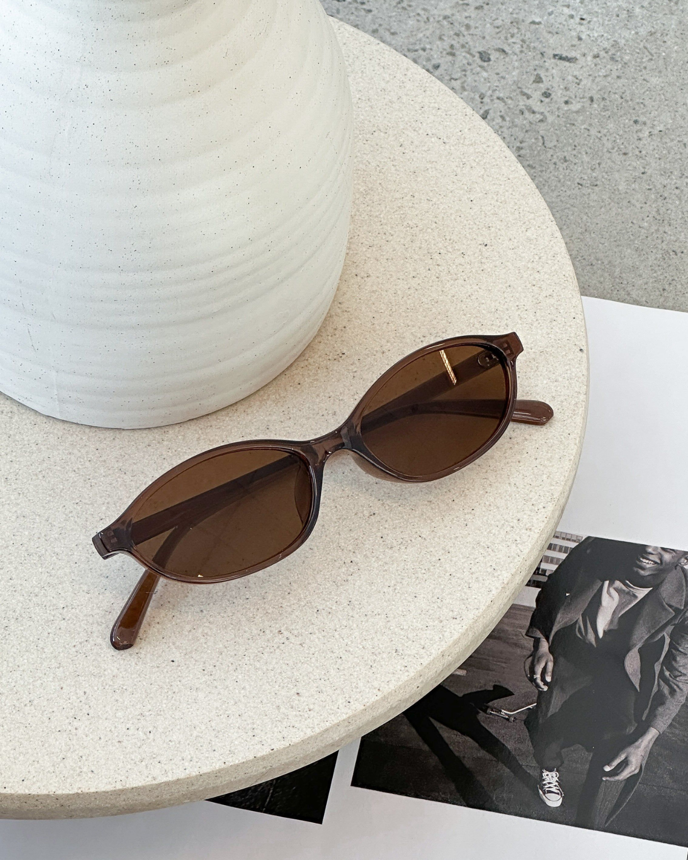 Arko & Zulu oval sunglasses lightweight minimalist frame with retro 90s silhouette for everyday wear