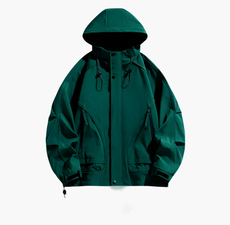 Men's lightweight windproof windbreaker jacket in sporty silhouette with water-repellent shell