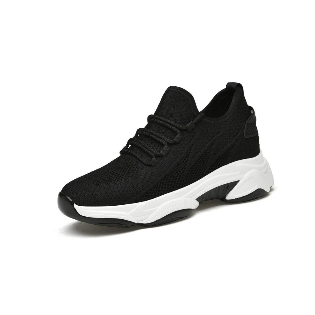 Lightweight white mesh slip-on sport sneakers with breathable upper and cushioned sole