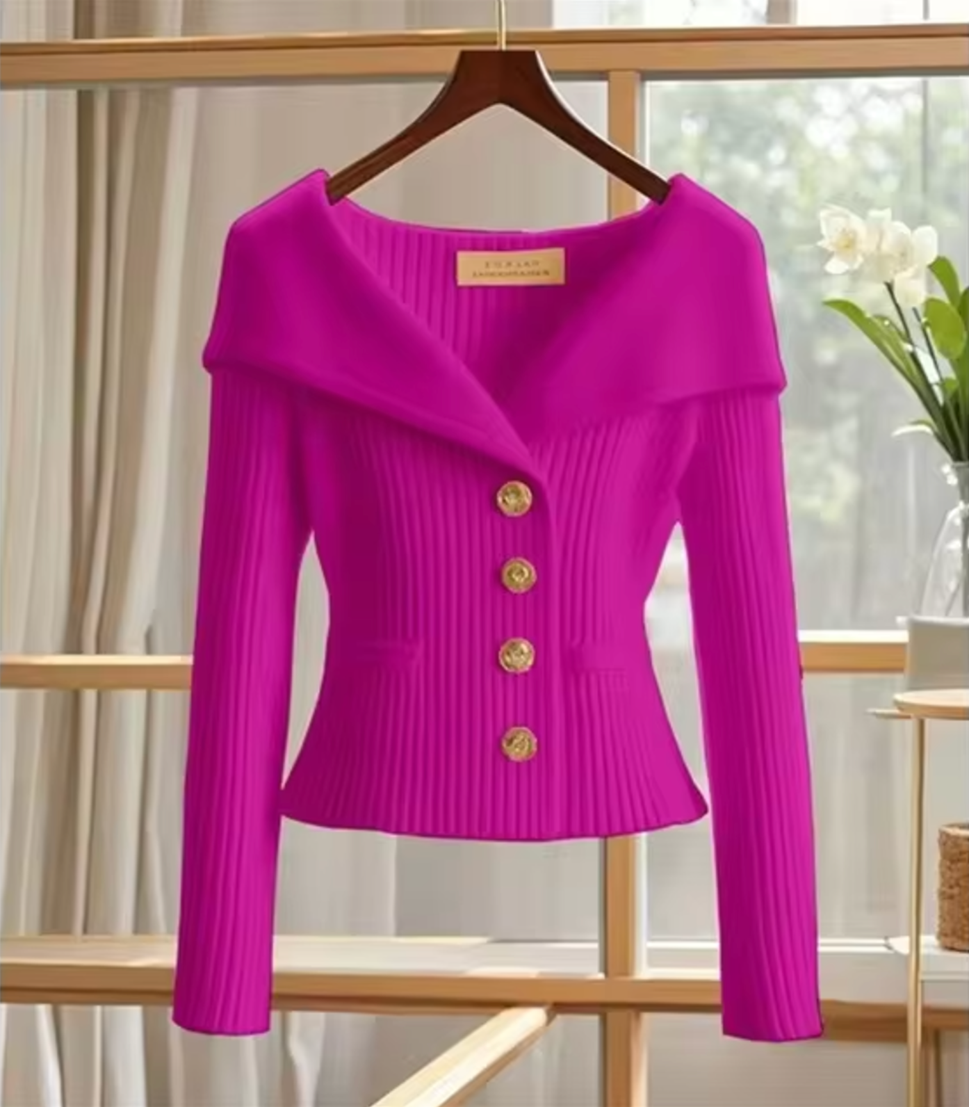 Women's short lightweight knit cardigan tailored fit soft touch transitional layer