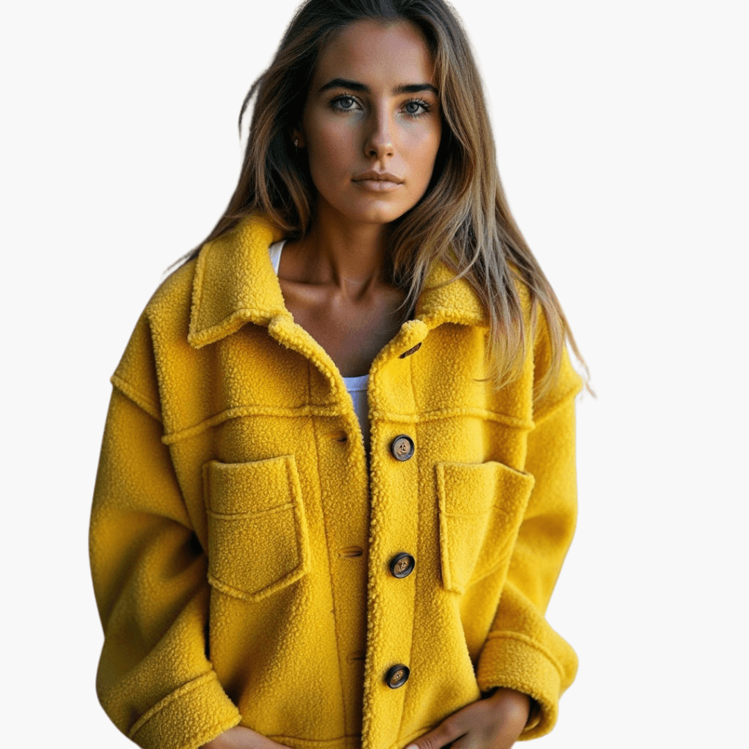 Women's fleece jacket button-front cozy winter layer warm everyday comfort versatile style