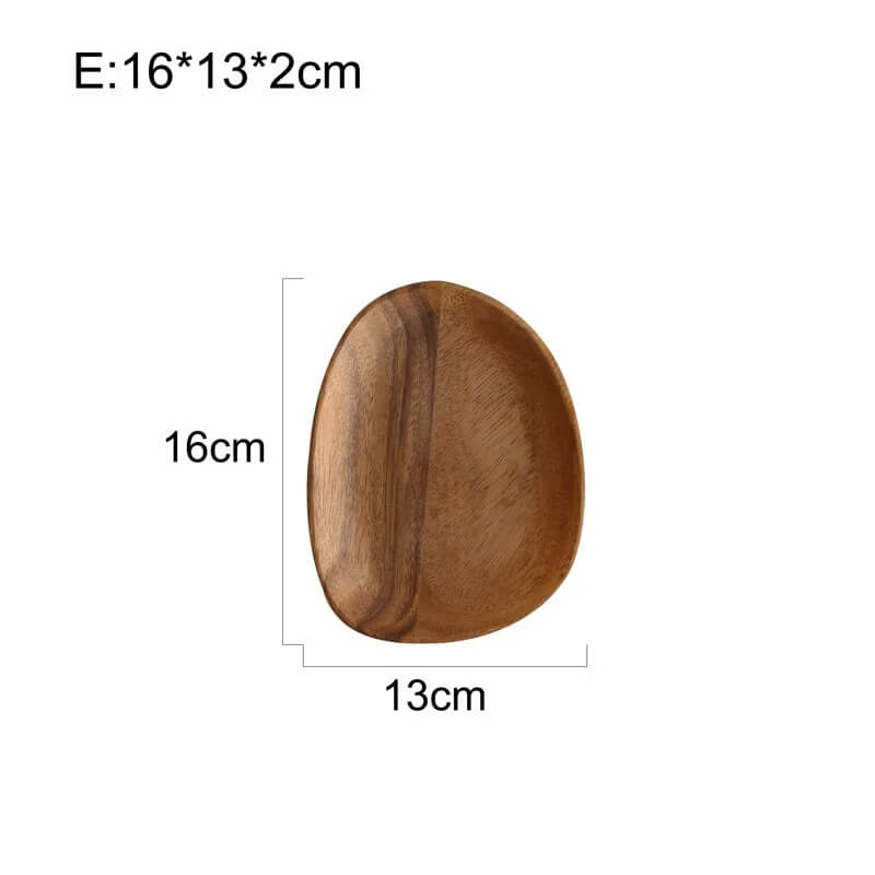 Minimalist acacia wood serving tray oval organic shape natural grain home entertaining decor
