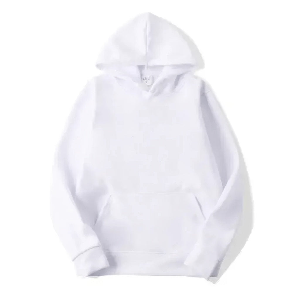Ezra unisex basic hoodie in neutral tones, relaxed casual fit with drawstring hood