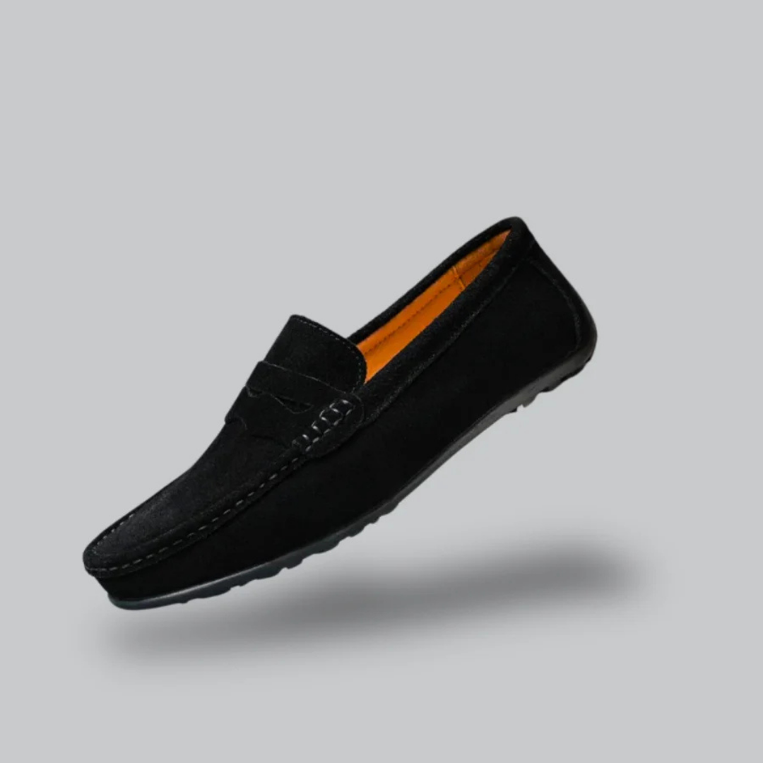 Men's black slip-on loafer classic silhouette effortless style for professionals all-day comfort
