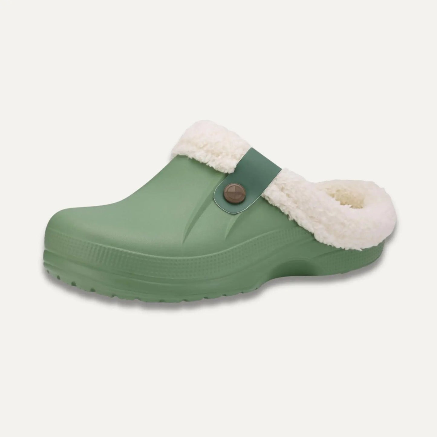 OrthoFuzz fuzzy clog mules slip-on shoes with wide ergonomic footbed and non-slip traction sole