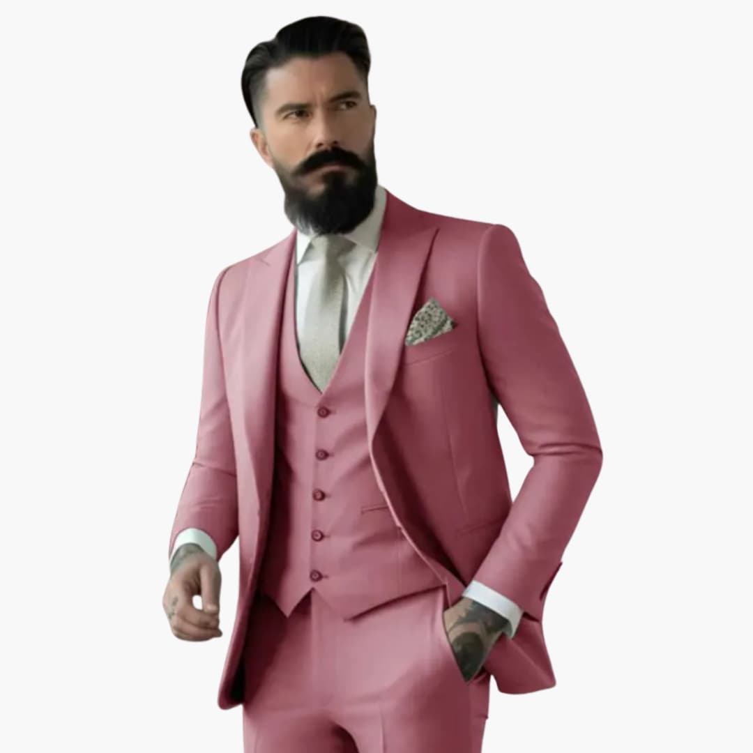 Men's navy double breasted suit premium slim fit elegant classic design for formal events