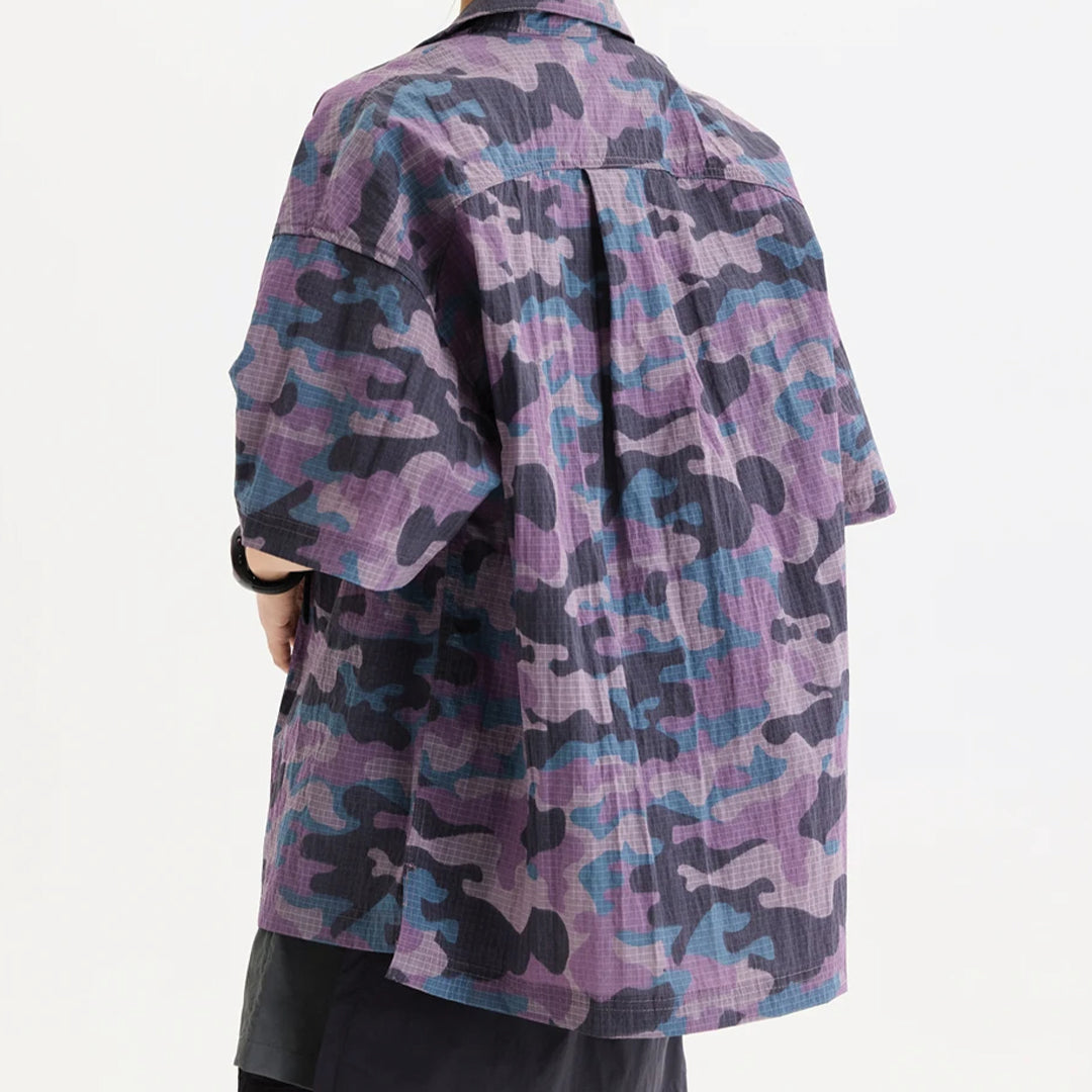 Camouflage lightweight nylon blend shirt water-resistant urban explorer recon style modern fit