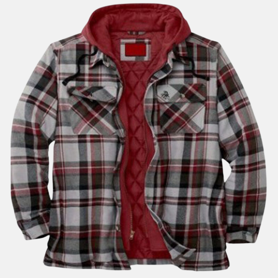 Men's quilted flannel shirt jacket rugged layered style with cozy quilted warmth for outdoor wear