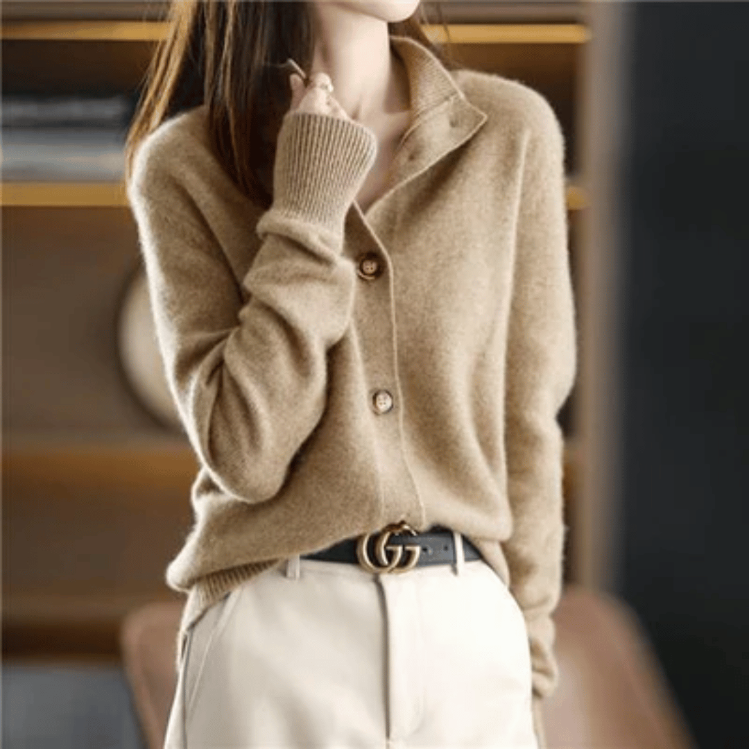 Women's soft knit cardigan flowy elegant fit lightweight drape cozy wardrobe essential