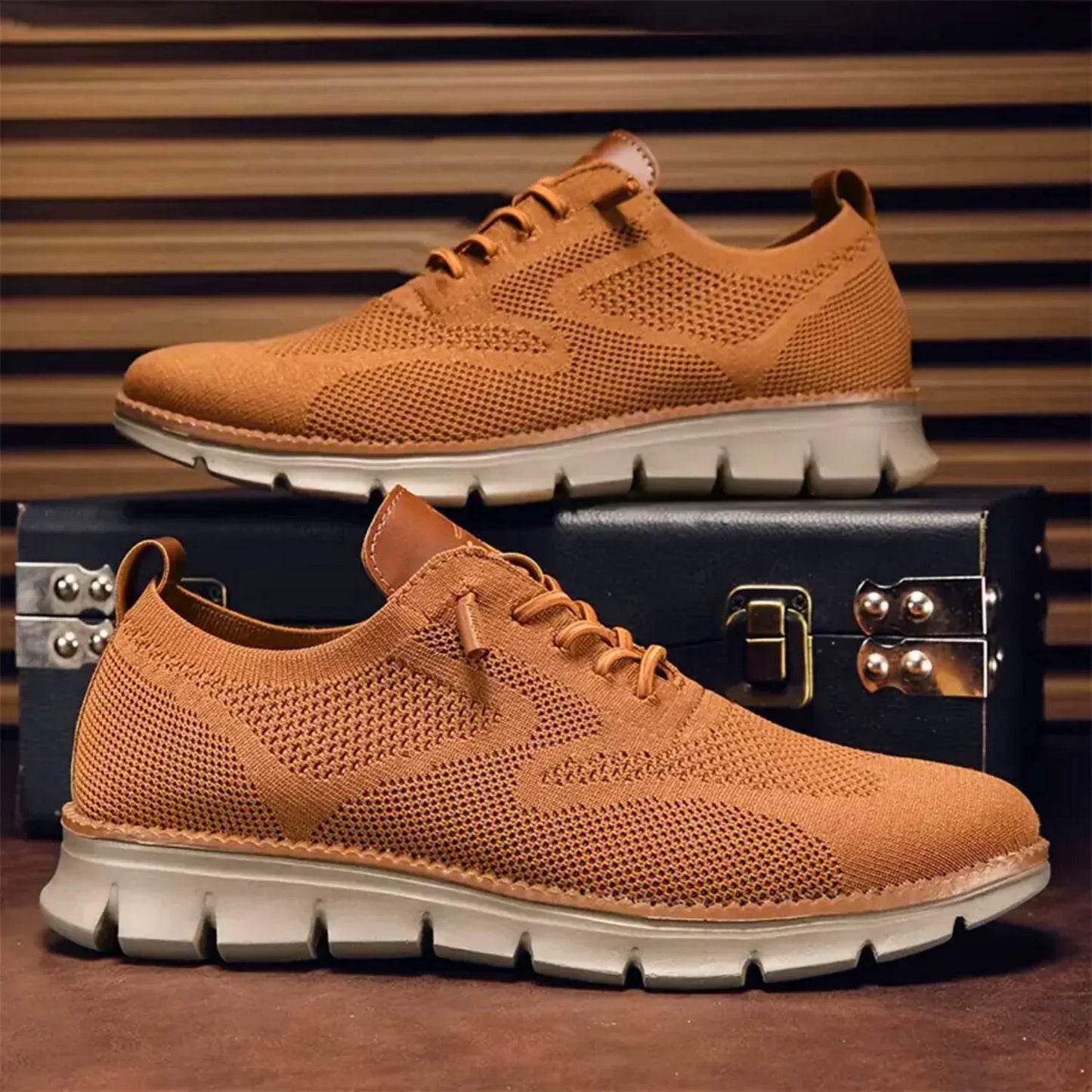 Urbann-Vibe men's knit breathable sneakers lightweight flexible sole city commuter style