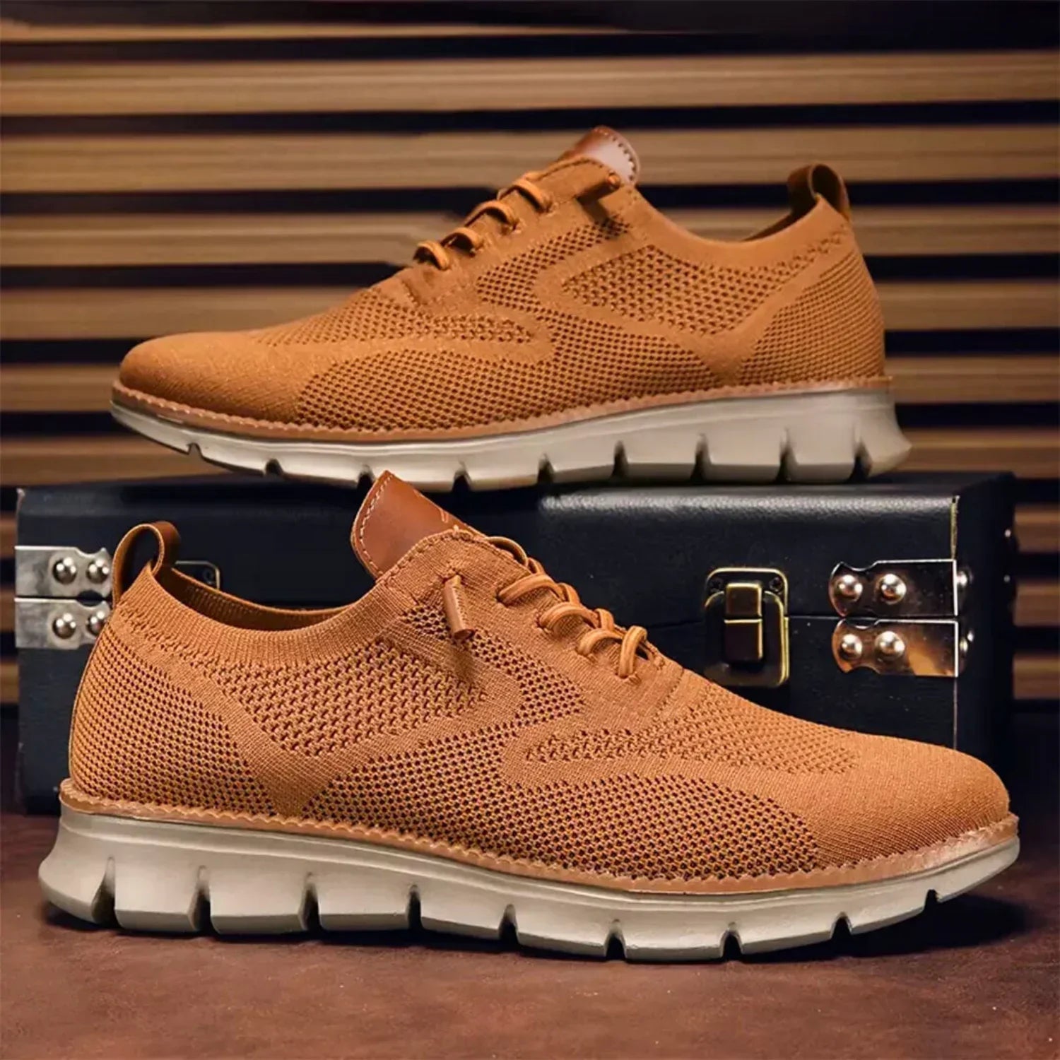 Urbann-Vibe men's knit breathable sneakers lightweight flexible sole city commuter style