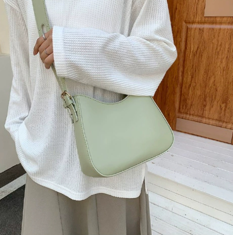 Mila brown PU leather minimalist crossbody shoulder bag with sleek day-to-night versatile design