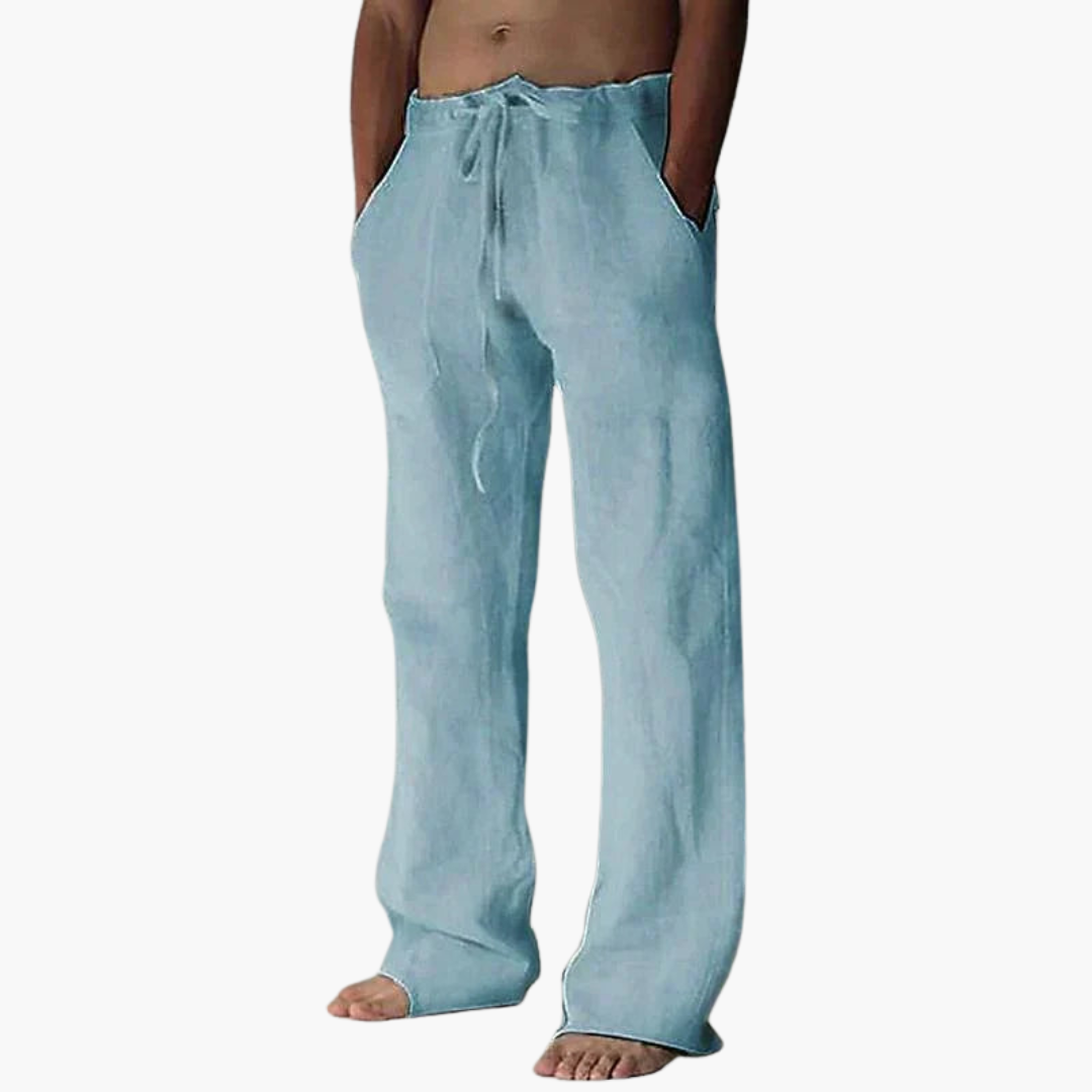 Men's lightweight relaxed fit casual pants breathable fabric loose cut for everyday comfort wear