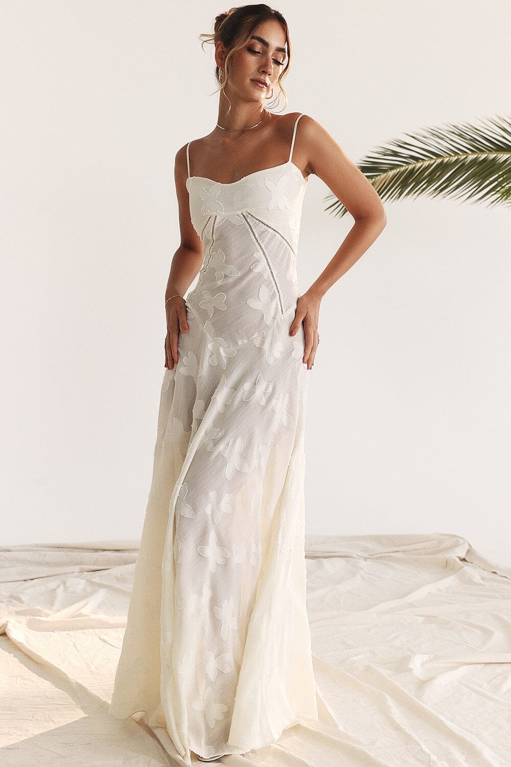 Floral chiffon maxi dress slim fit spaghetti straps lightweight women's summer style