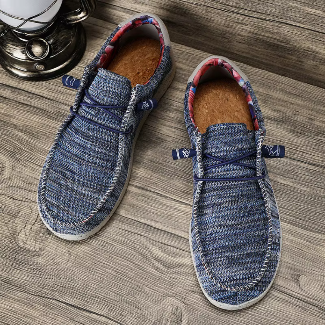 Men's TrendAura Corvan textured canvas sneakers in neutral tones with cushioned insole and flexible outsole