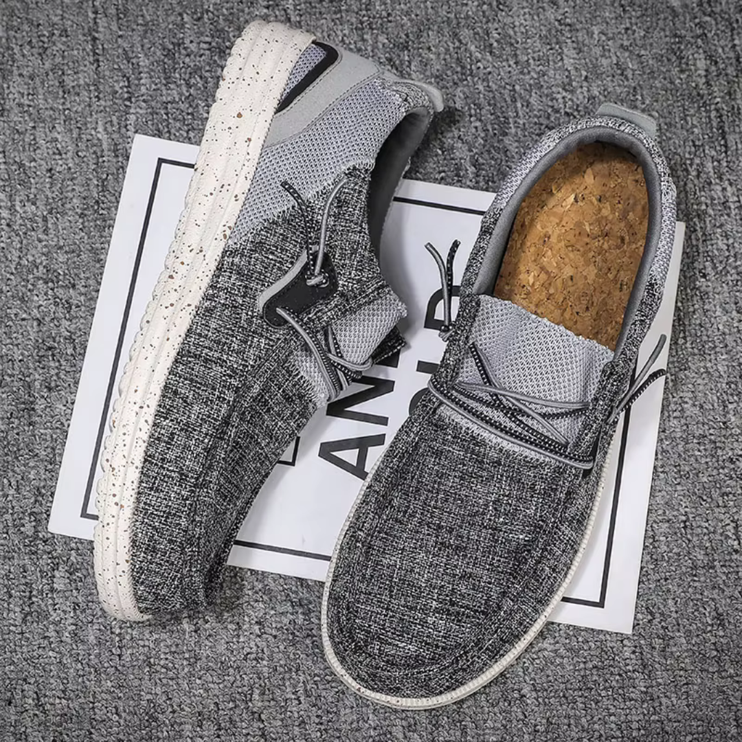 TrendAura Rowan men's textured canvas sneakers cushioned insole flexible rubber sole casual everyday