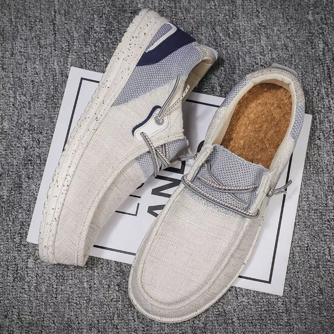 TrendAura Rowan men's textured canvas sneakers cushioned insole flexible rubber sole casual everyday