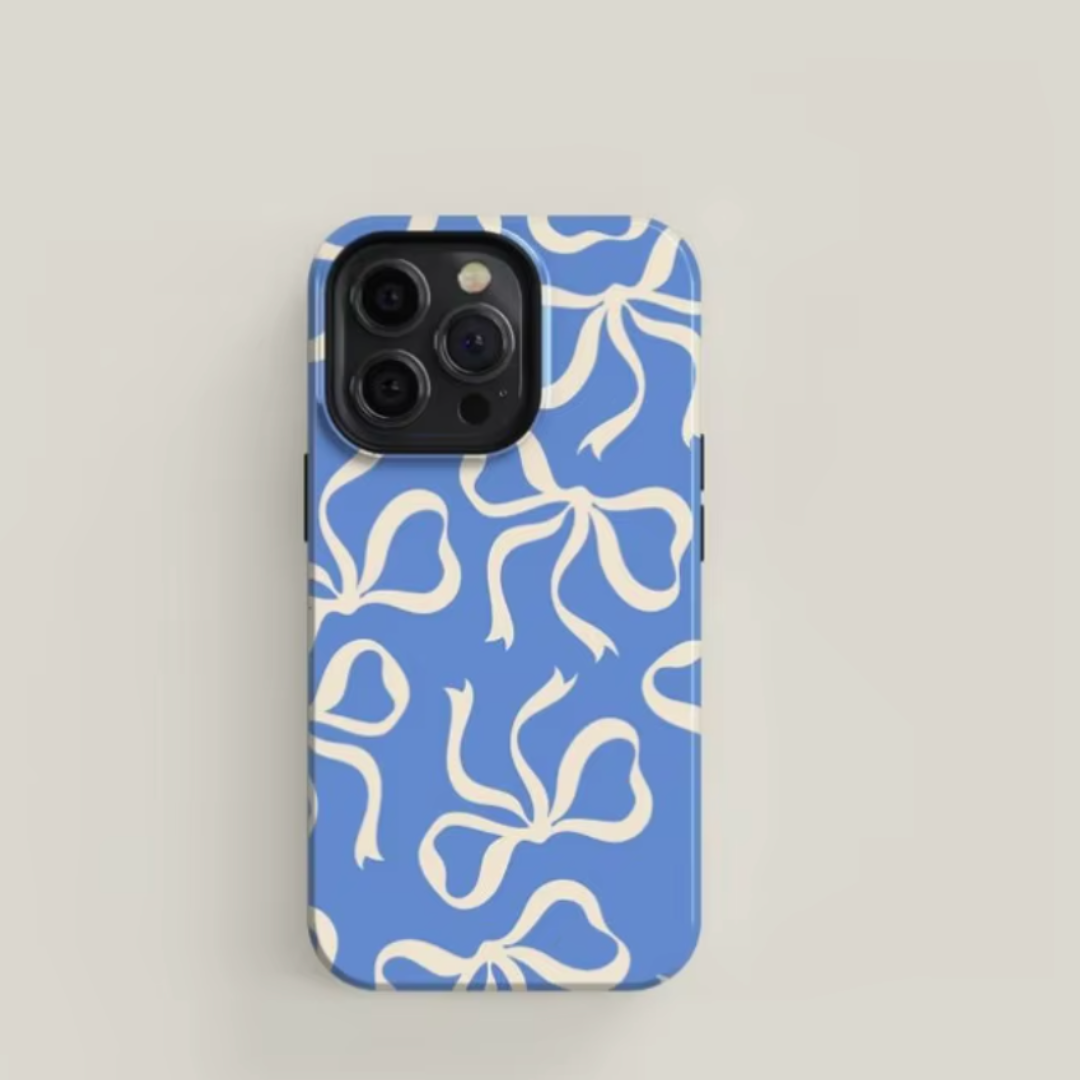 Bowcrest petite iPhone case soft-touch matte finish with dainty bow design, MagSafe compatible protective cover