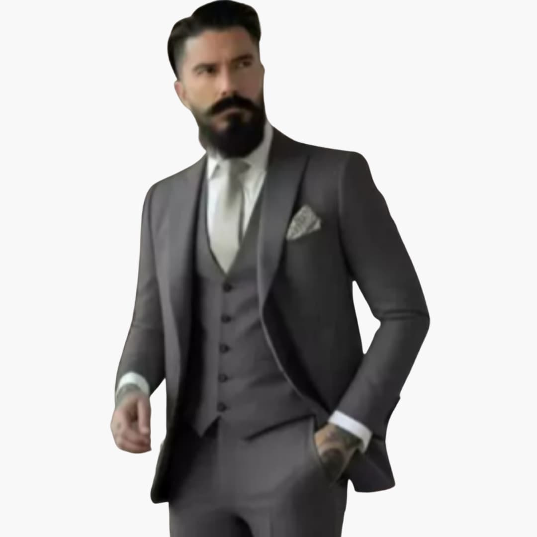 Men's navy double breasted suit premium slim fit elegant classic design for formal events