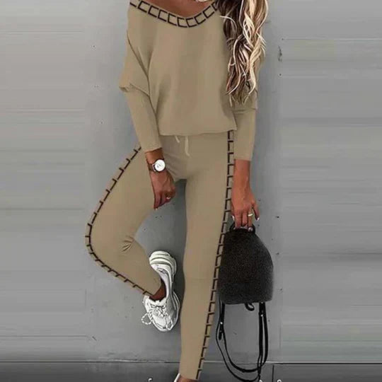 Women's casual two-piece coordinated set elegant everyday comfort versatile fashion-forward polished style