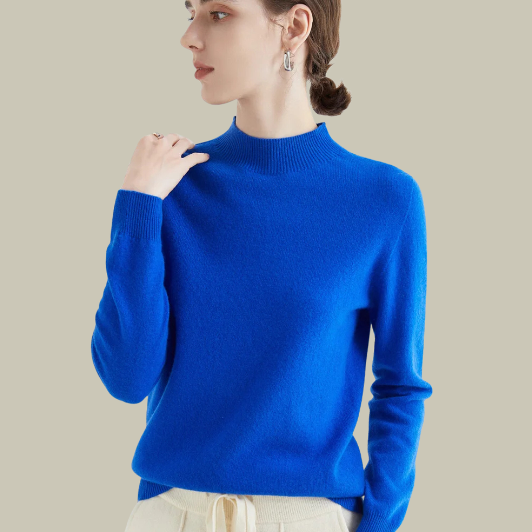 Paige women's wool blend mock neck sweater classic fit soft knit everyday layering