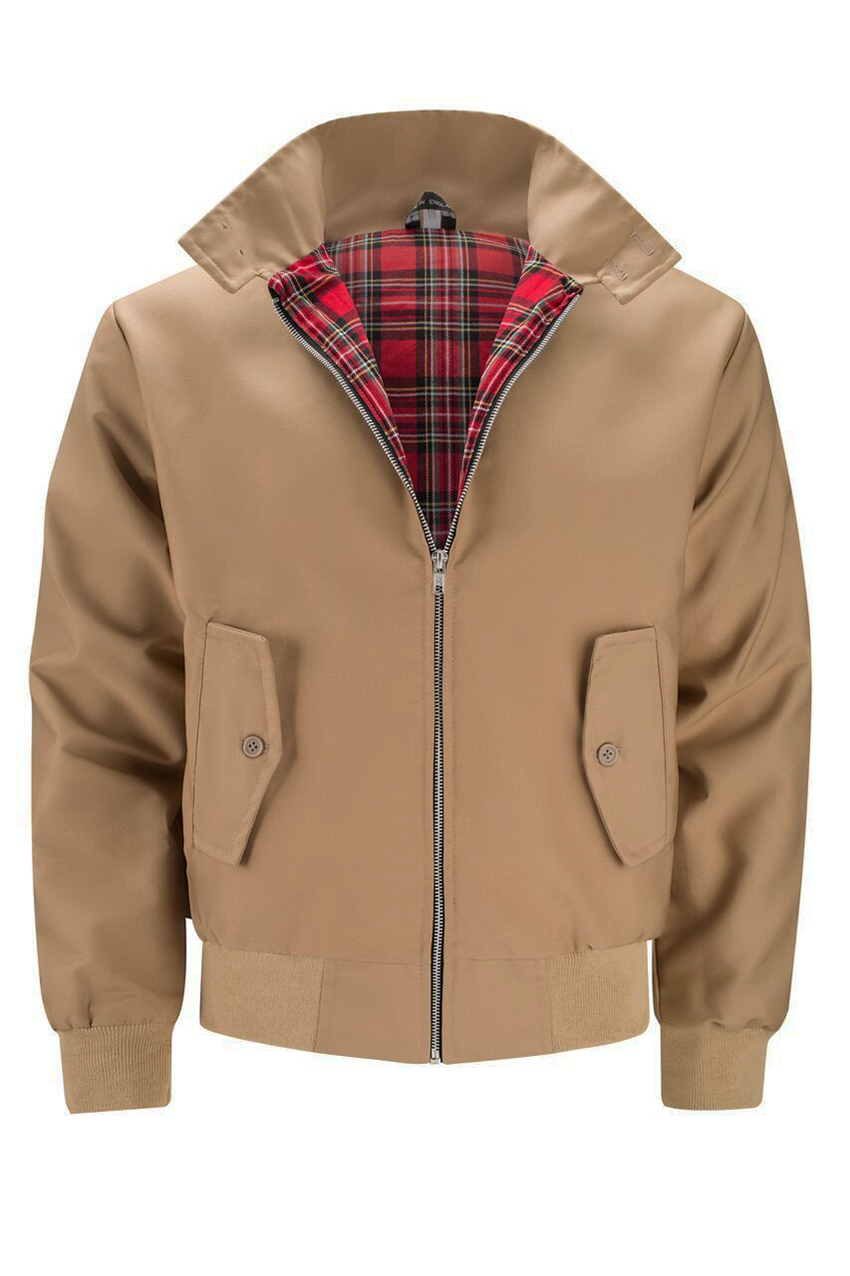 Men's short zip-up jacket lightweight casual urban style with classic collar and clean silhouette