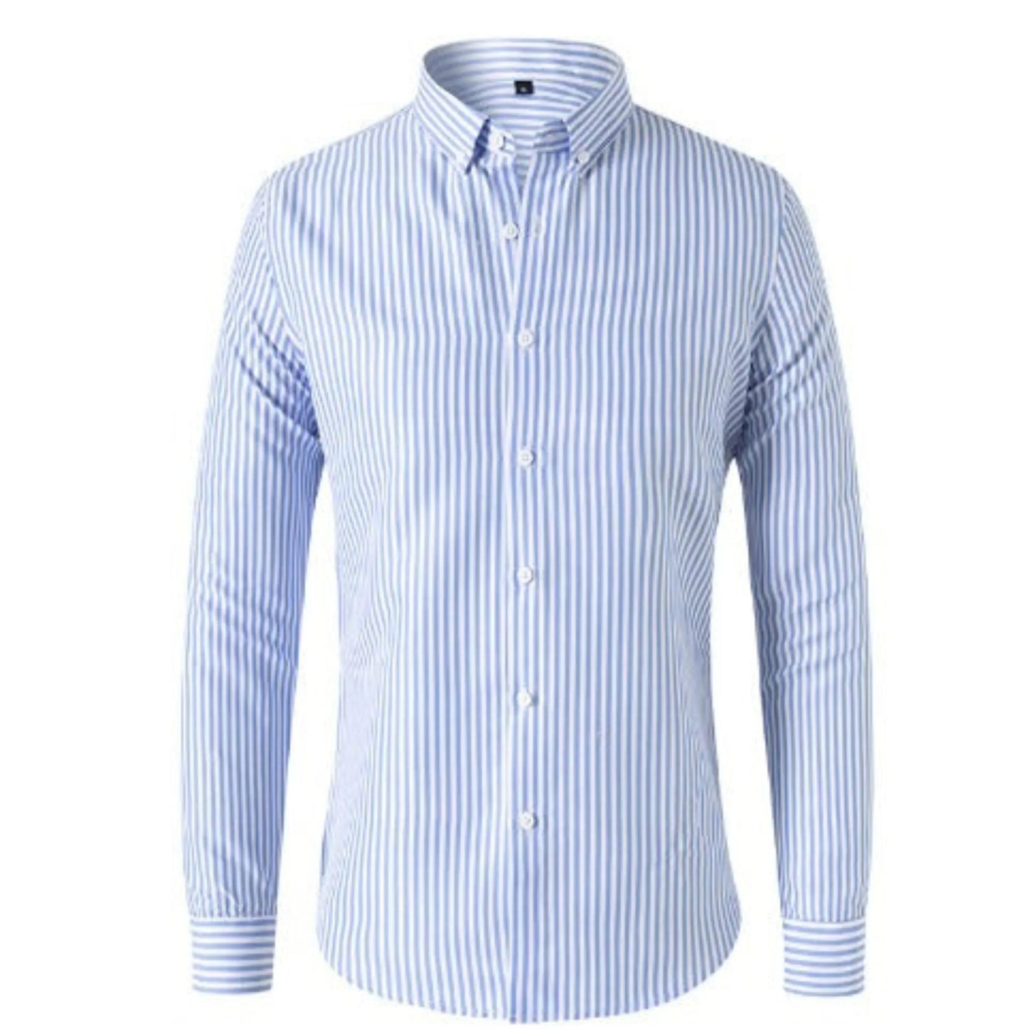 Men's modern striped shirt lightweight breathable fabric versatile summer slim-fit design