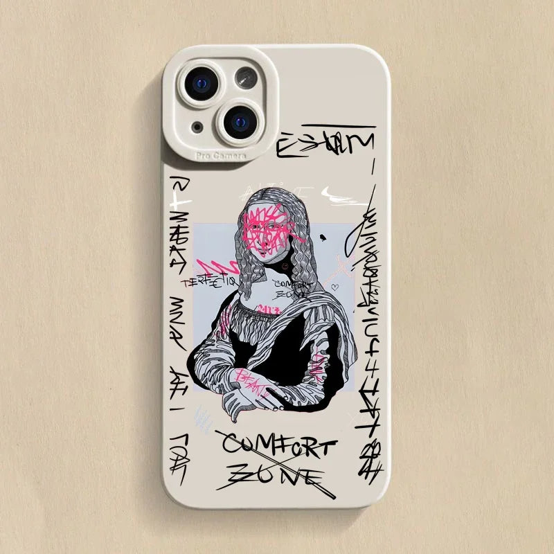 Vandalis iPhone case graffiti Mona Lisa street art design bold urban protective TPU cover