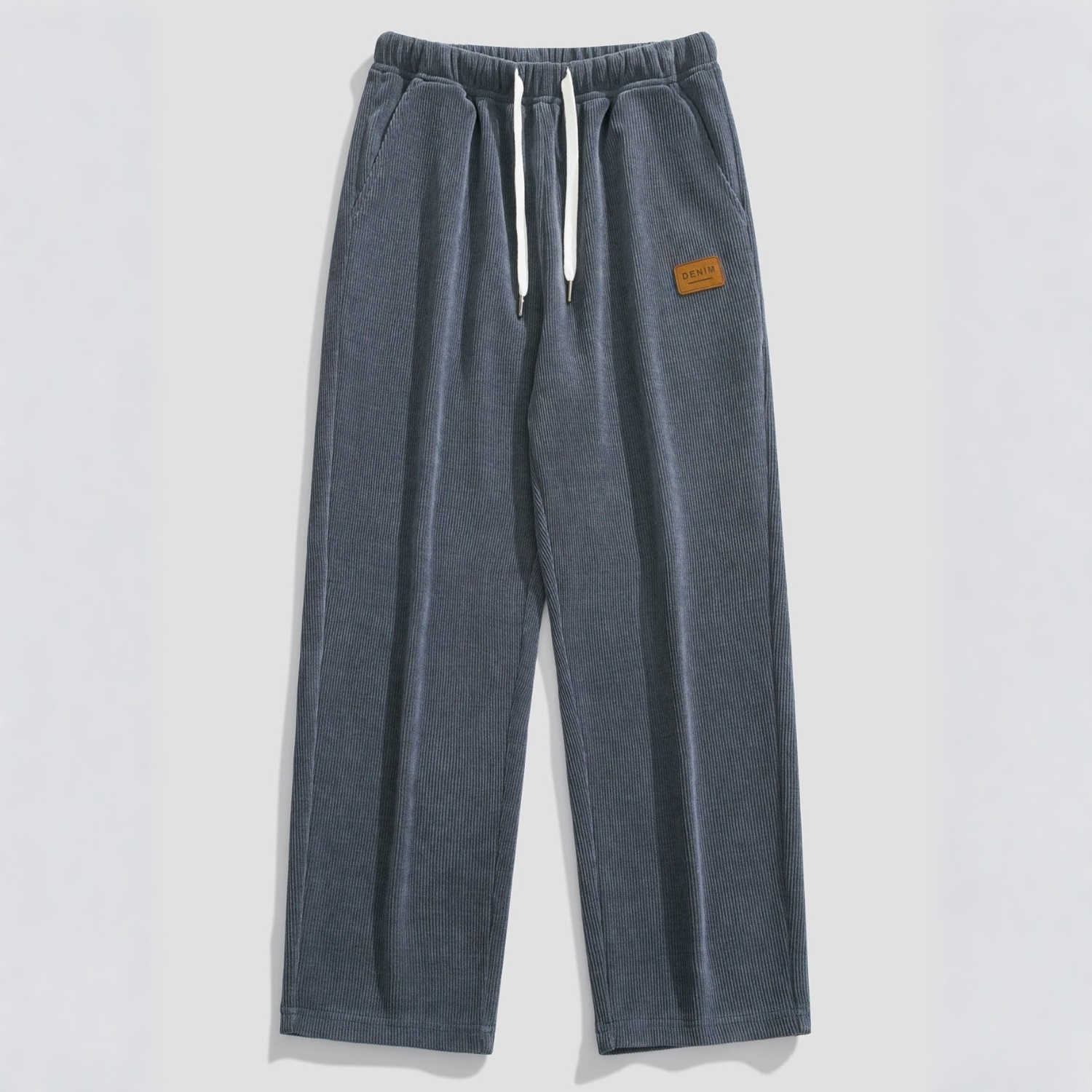 Men's straight fit corduroy pants warm textured fabric versatile casual office everyday autumn winter wear