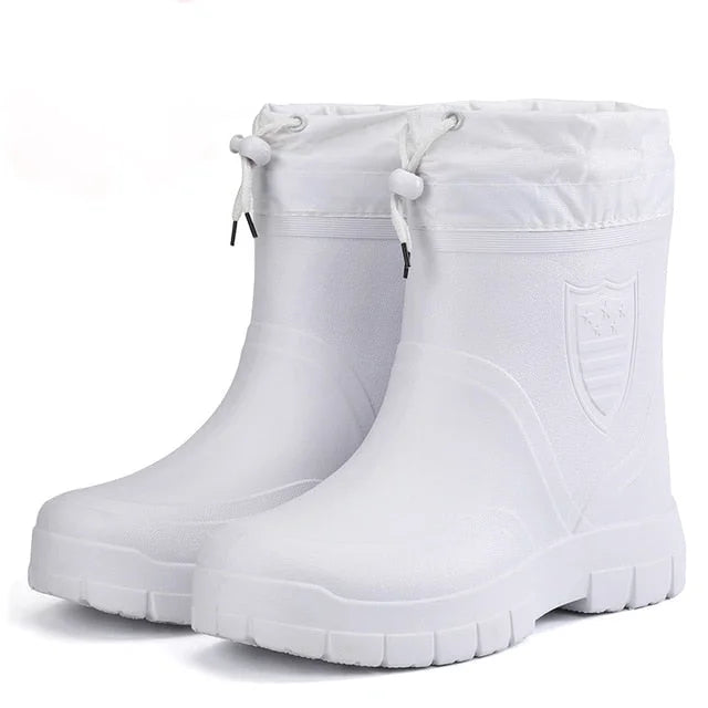 VEMI men's waterproof slip-resistant boots with warm cotton lining for rain and snow