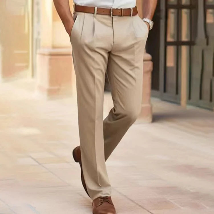 Men's Allen casual business pants modern slim fit office trousers in neutral tones all-day comfort