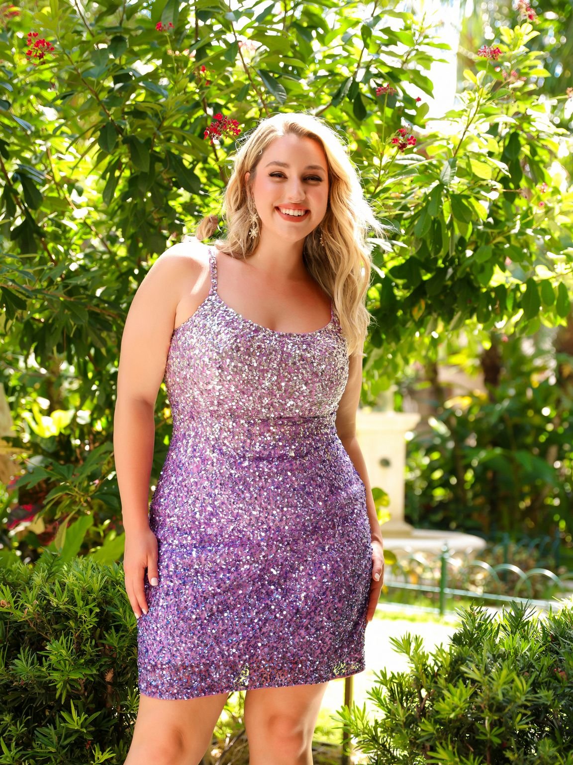 Sparkling sequin mini prom dress with spaghetti straps, short glittering silhouette for elegant teens
