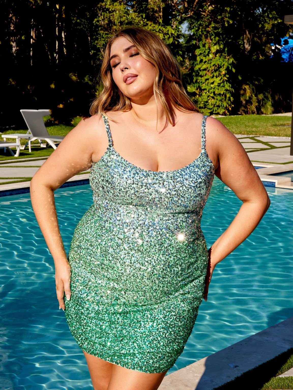 Sparkling sequin mini prom dress with spaghetti straps, short glittering silhouette for elegant teens