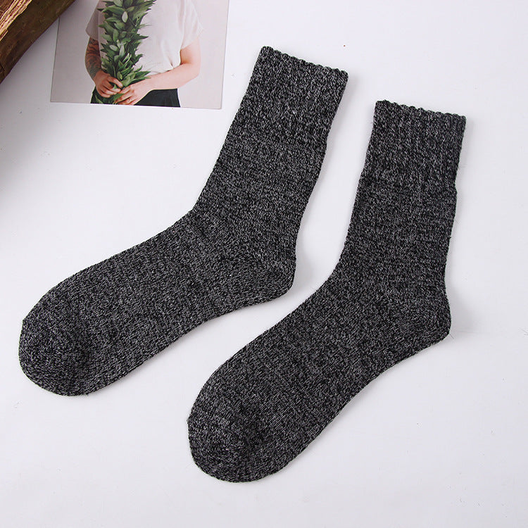 Unisex winter wool blend ribbed knit socks with all-day warmth and breathable comfort