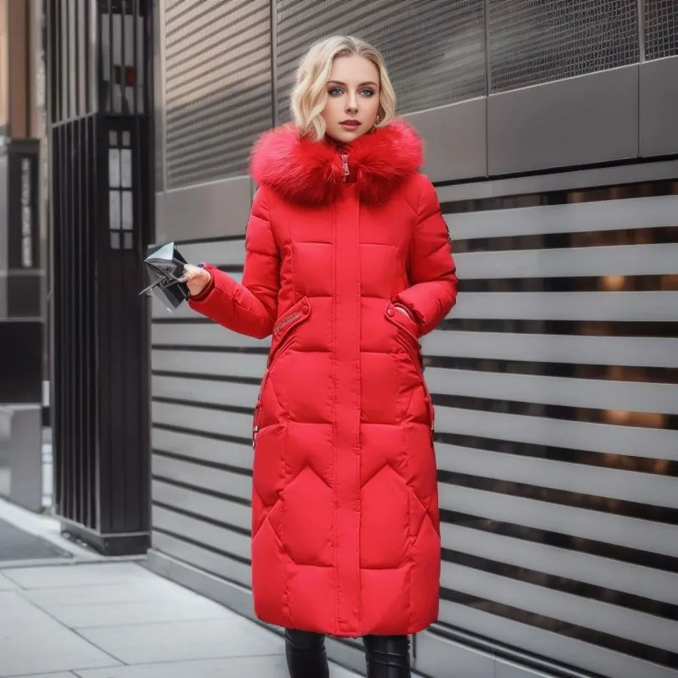 Women's winter quilted coat with hood trim, cozy lightweight silhouette for everyday cold-weather style