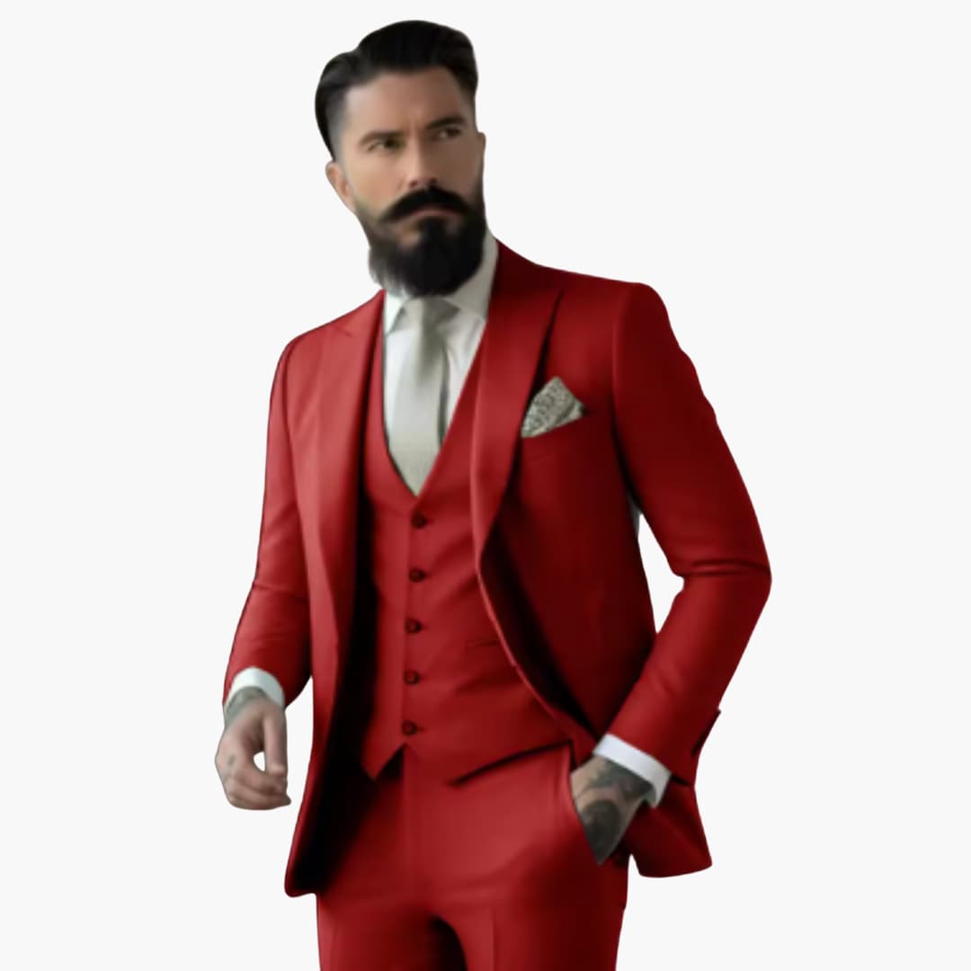 Men's navy double breasted suit premium fit elegant classic design for formal events