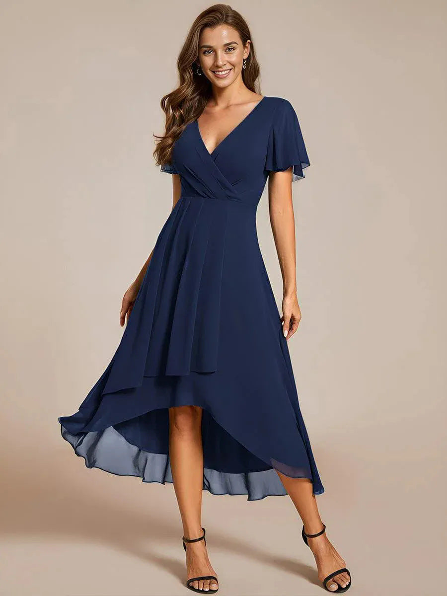 Morgan silk chiffon A-line dress high-waist silhouette for weddings elegant lightweight drape