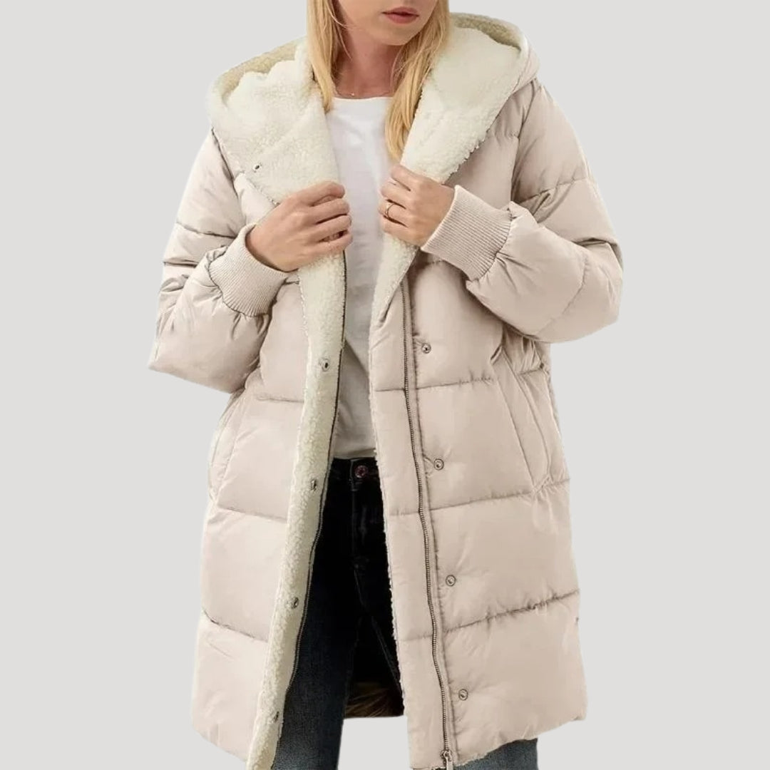 Blair women's lightweight hooded puffer coat, flattering everyday winter fit with padded insulation