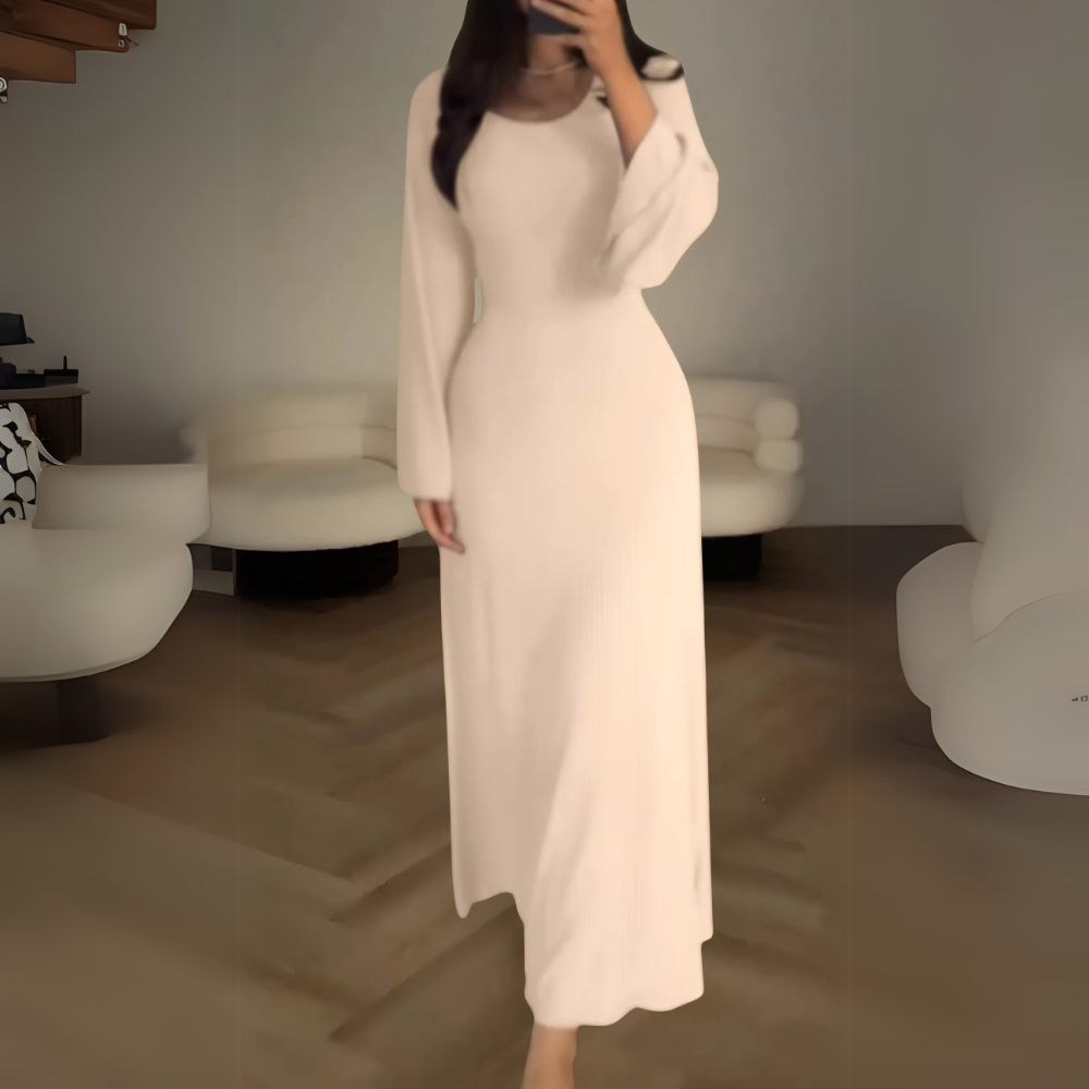 Women's elegant long sleeve dress refined silhouette timeless cut versatile for all occasions